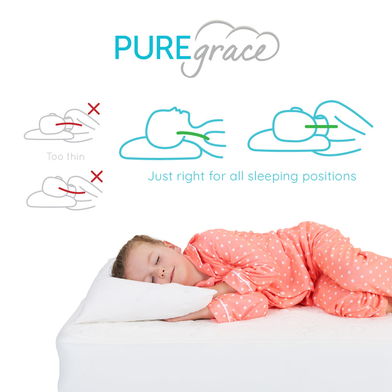 PUREgrace TENCEL GOTS Certified Toddler Pillow and TENCEL Pillowcase Set