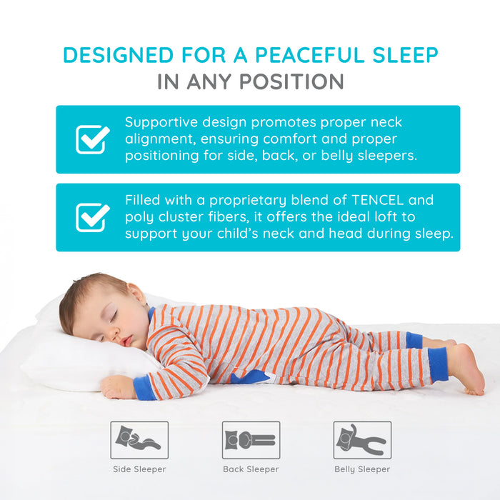 PUREgrace TENCEL GOTS Certified Toddler Pillow and TENCEL Pillowcase Set