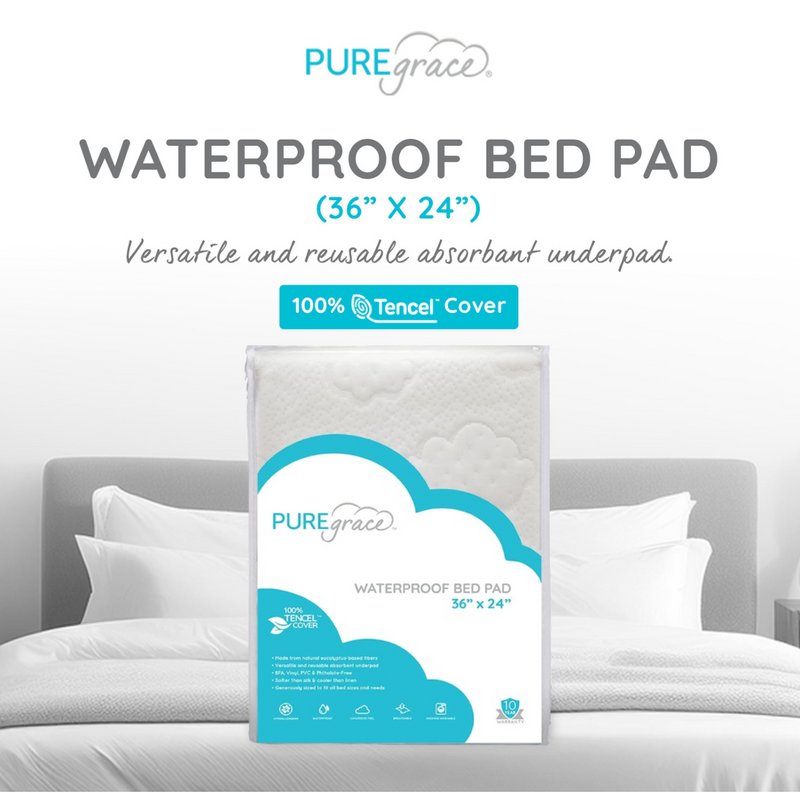 PUREgrace TENCEL Waterproof Bed Pad (36” x 24”)